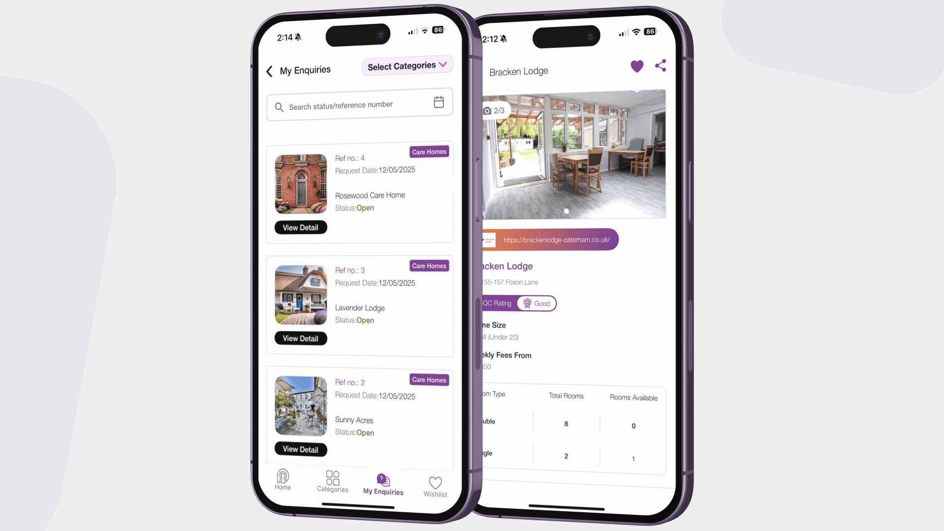 Enquiries and wishlist features